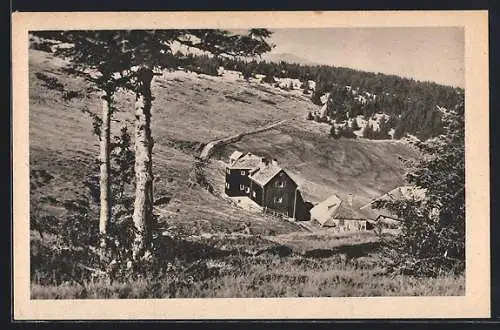 AK Wetterkoglerhaus, Blick auf die Berghütte