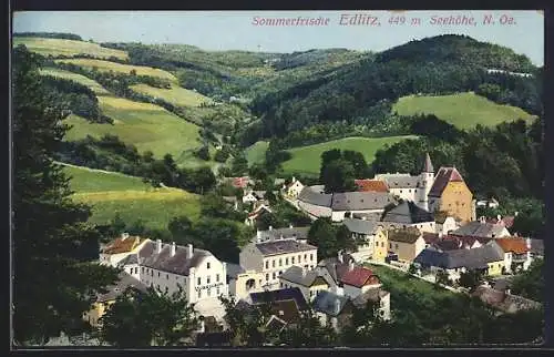 AK Edlitz /N. Oe., Teilansicht mit Volksschule