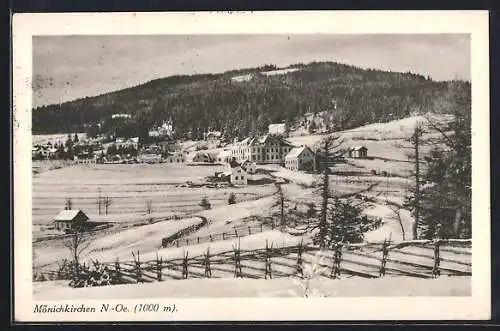 AK Mönichkirchen, Panorama bei Schnee