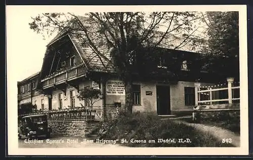 AK St. Corona am Wechsel, Christian Egerer`s Hotel Zum Ursprung