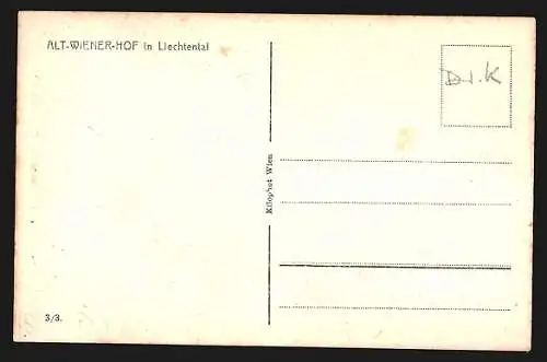 AK Alt-Wien, Lichtenthal, Blick in den Schubert-Hof