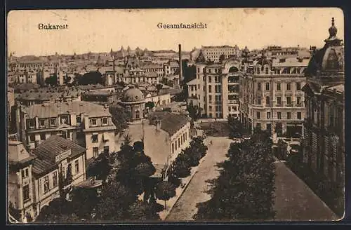 AK Bukarest, Teilansicht der Stadt