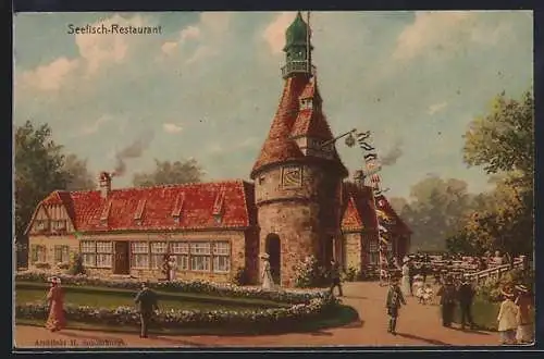 AK Blick zum Seefisch-Restaurant, Schützenverein, Schützenfest