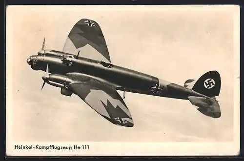 AK Heinkel Kampfflugzeug He 111 in der Luft, 