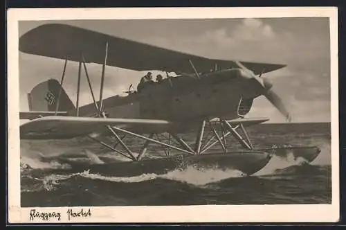 AK Wasserflugzeug beim Start,  am Heck