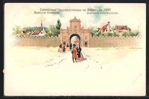 AK Brüssel, Exposition Internationale 1897, Weltausstellung, Ortsansicht