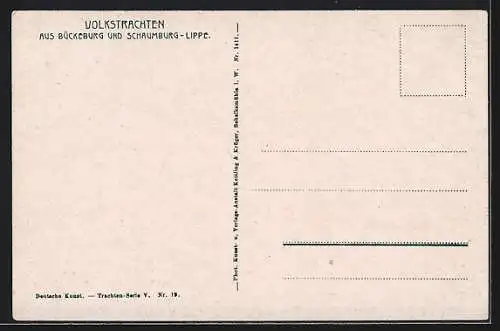 Künstler-AK Bückeburg, Beim Kirchgang in Trachten aus Schaumburg-Lippe