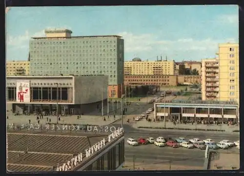 AK Berlin, Karl-Marx-Allee mit Hotel Berolina und Kino International