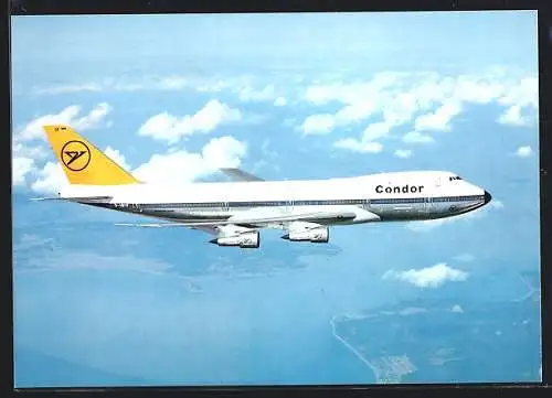 AK Flugzeug Boeing 747 d. Condor im Flug