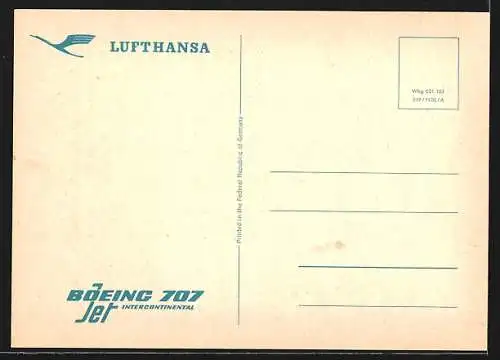 AK Flugzeug Boeing-Jet 707 Intercontinental der Lufthansa am Himmel