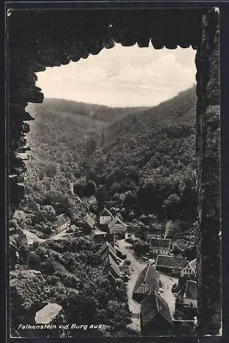 AK Falkenstein, Teilansicht mit Strassenpartie von der Burg aus