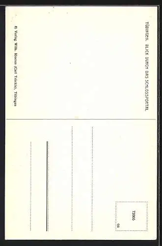 Künstler-AK Tübingen, Blick durch das Schlossportal
