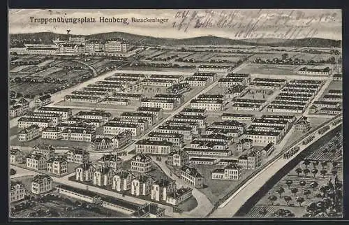 Künstler-AK Heuberg, Truppenübungsplatz, Barackenlager