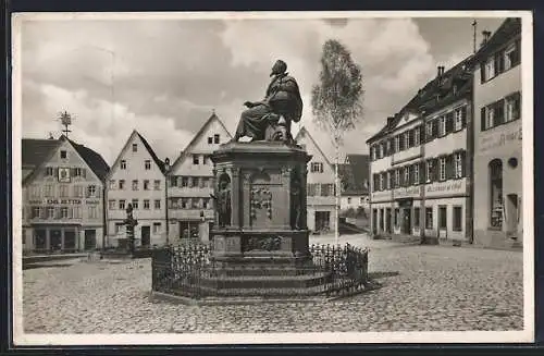 AK Weil der Stadt, Marktplatz mit Kepler-Denkmal