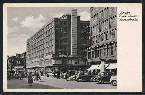 AK Berlin, Hochhäuser und U-Bahnhof am Alexanderplatz