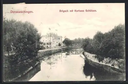 AK Donaueschingen, Brigach mit Kurhaus Schützen