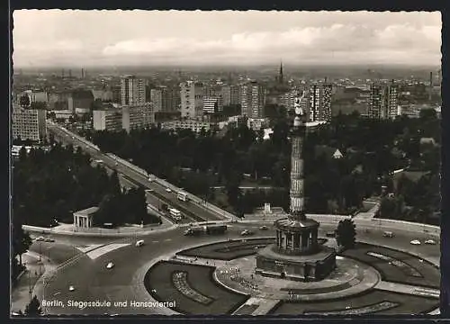 AK Berlin-Tiergarten, Siegessäule und Hansaviertel