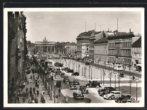 AK Berlin, Unter den Linden, Brandenburger Tor