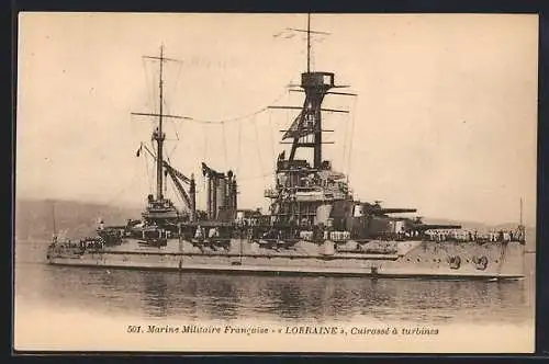 AK Cuirassé à turbines Lorraine, Marine Militaire Francaise, Kriegsschiff