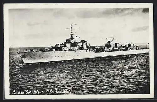 AK Contre-Torpilleur La Terrible auf hoher See, Kriegsschiff