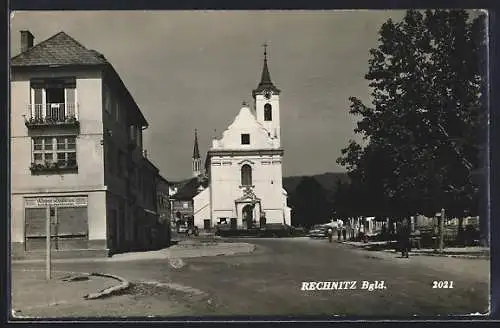 AK Rechnitz, Blick zur Kirche