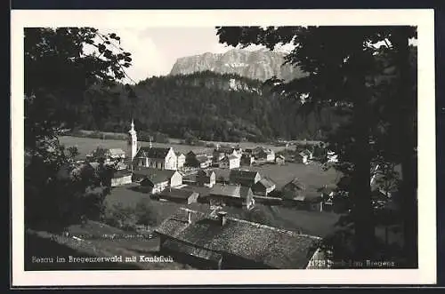 AK Bezau im Bregenzerwald, Teilansicht mit Kirche und Kanisfluh