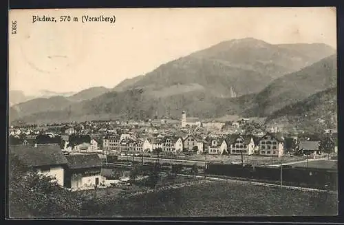 AK Bludenz, Teilansicht mit Bergen