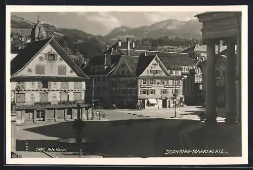 AK Dornbirn, Marktplatz mit Gasthof Raimund Feurstein