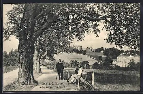 AK Linz a. d. Donau, Blick auf den Freinberg