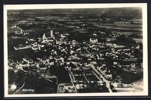 Foto-AK Eferding, Totalansicht aus der Vogelschau