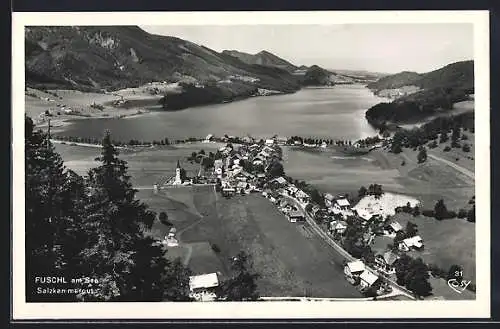 AK Fuschl am See, Salzkammergut, Teilansicht mit Strassenpartie