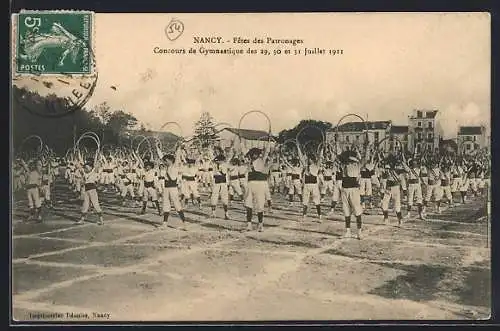 AK Nancy, Fètes des Patronages, Concours de Gymnastique 1911