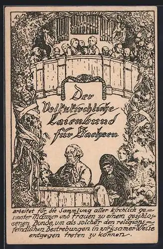 Künstler-AK Der Volkskirchliche Laienbund für Sachsen arbeitet für d. Sammlung aller kirchlich gesinnten Männer und...