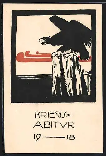 AK Kriegs-Abitur 1918, krähender Adler