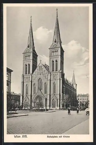 AK Wien, Bebelplatz mit der Kirche