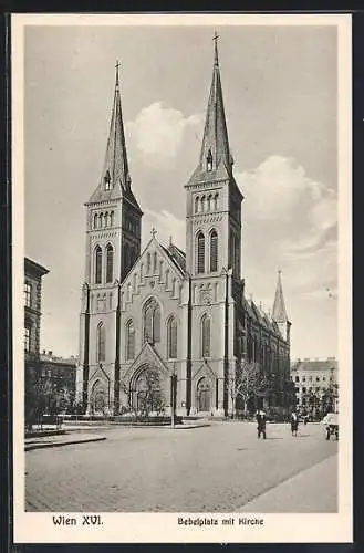 AK Wien, Bebelplatz mit der Kirche