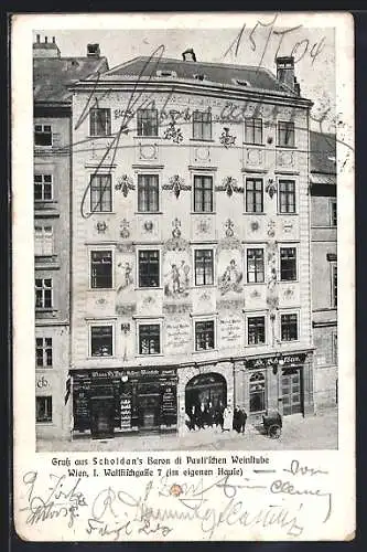 AK Wien, Restaurant Baron di Pauli`sche Weinstube Scholdan, Walfischgasse 7