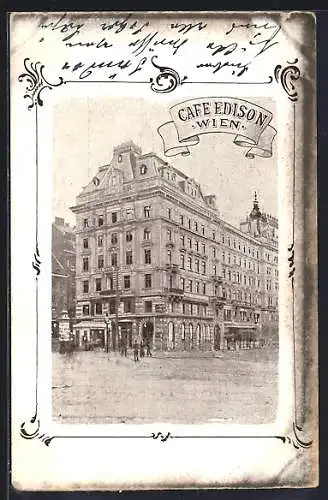 AK Wien, Café Edison am Kaiser Franz-Josefs-Quai 1