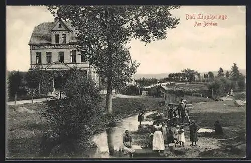 AK Bad Lippspringe, Gasthaus zur Jordanquelle von Paul Lohmann am Jordan