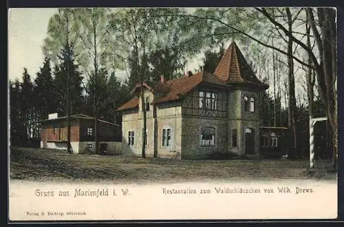 AK Marienfeld i. W., Restaurant zum Waldschlösschen von W. Drews