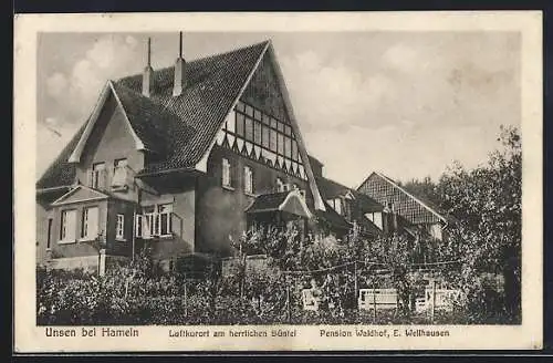 AK Unsen bei Hameln, Hotel Pension Waldhof von E. Wellhausen