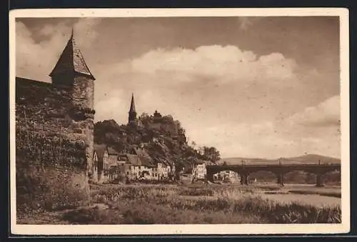 AK Saarburg und die Burg, Ganzsache WHW Winterhilfswerk 1934 /35