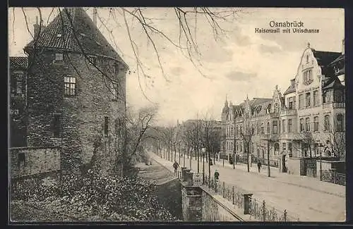 AK Osnabrück, Strasse Kaiserwall mit Vitischanze