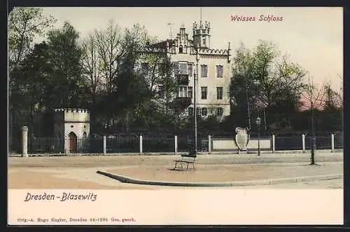 AK Dresden-Blasewitz, Abendstimmung am Weissen Schloss