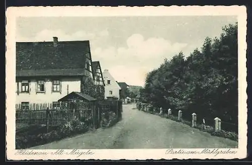 AK Heidenau / Alt-Mügeln, Strassenpartie am Mühlgraben