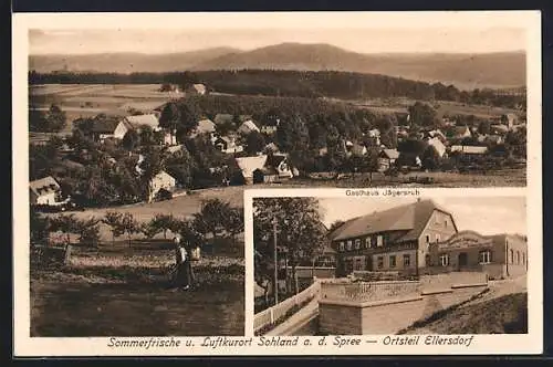 AK Sohland-Ellersdorf / Spree, Gasthaus Jägersruh, Ortsansicht