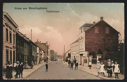 AK Wevelinghoven / Grevenbroich, Passanten in der Poststrasse