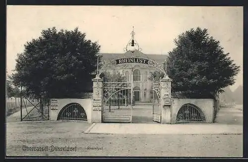 AK Obercassel-Düsseldorf, Eingang zum Gasthaus Rheinlust