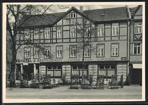 AK Hameln /Weser, Hotel Unter den Linden, Bes. M. Bartling, Ansicht von der Strasse aus