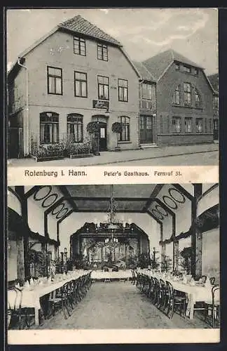 AK Rotenburg i. Hann., Peter`s Gasthaus mit Speisesaal